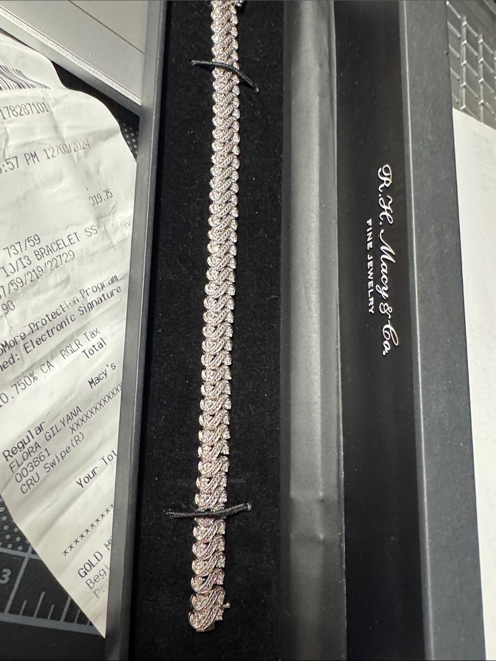 Macy’s 925 Silver link Bracelet 1CTTW, size 7.25 - Women Jewelry